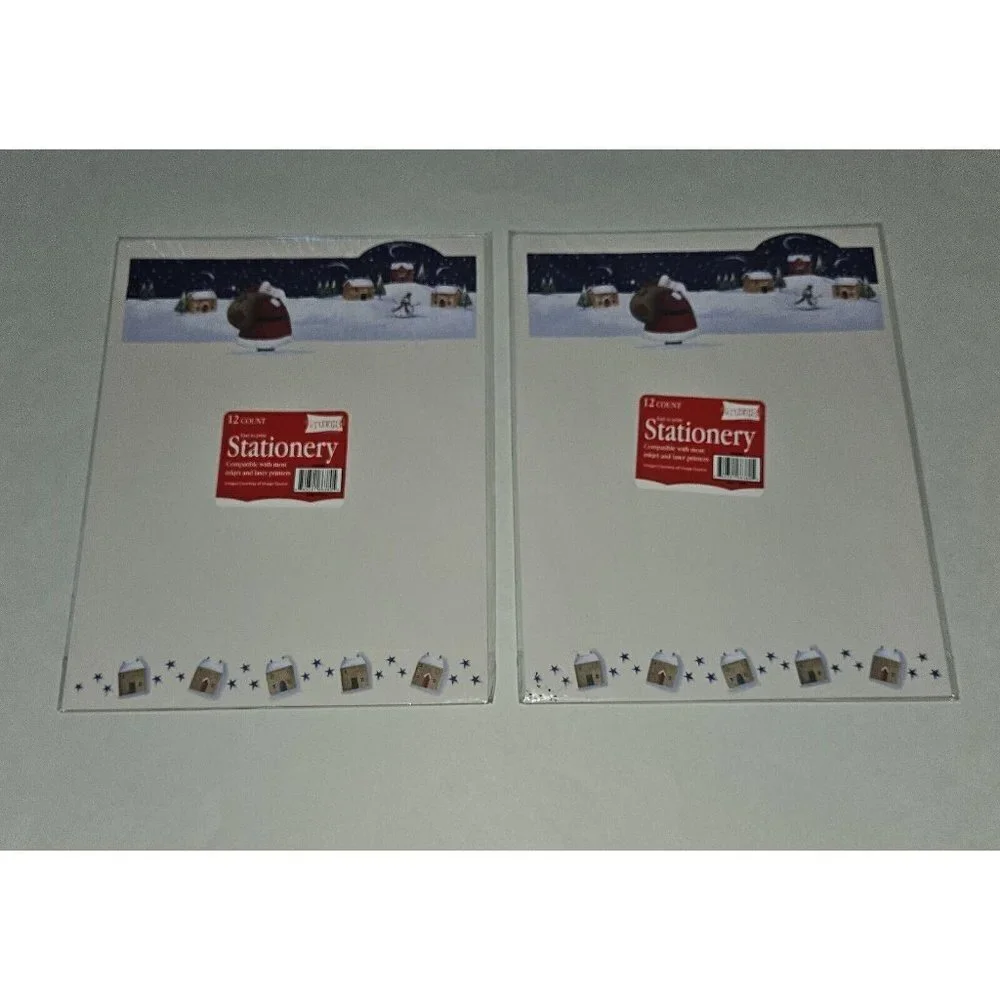 NEW 4 Packs 8.5x11 Letter Paper Stationary Studio G Santa Christmas 12 sheet/pk